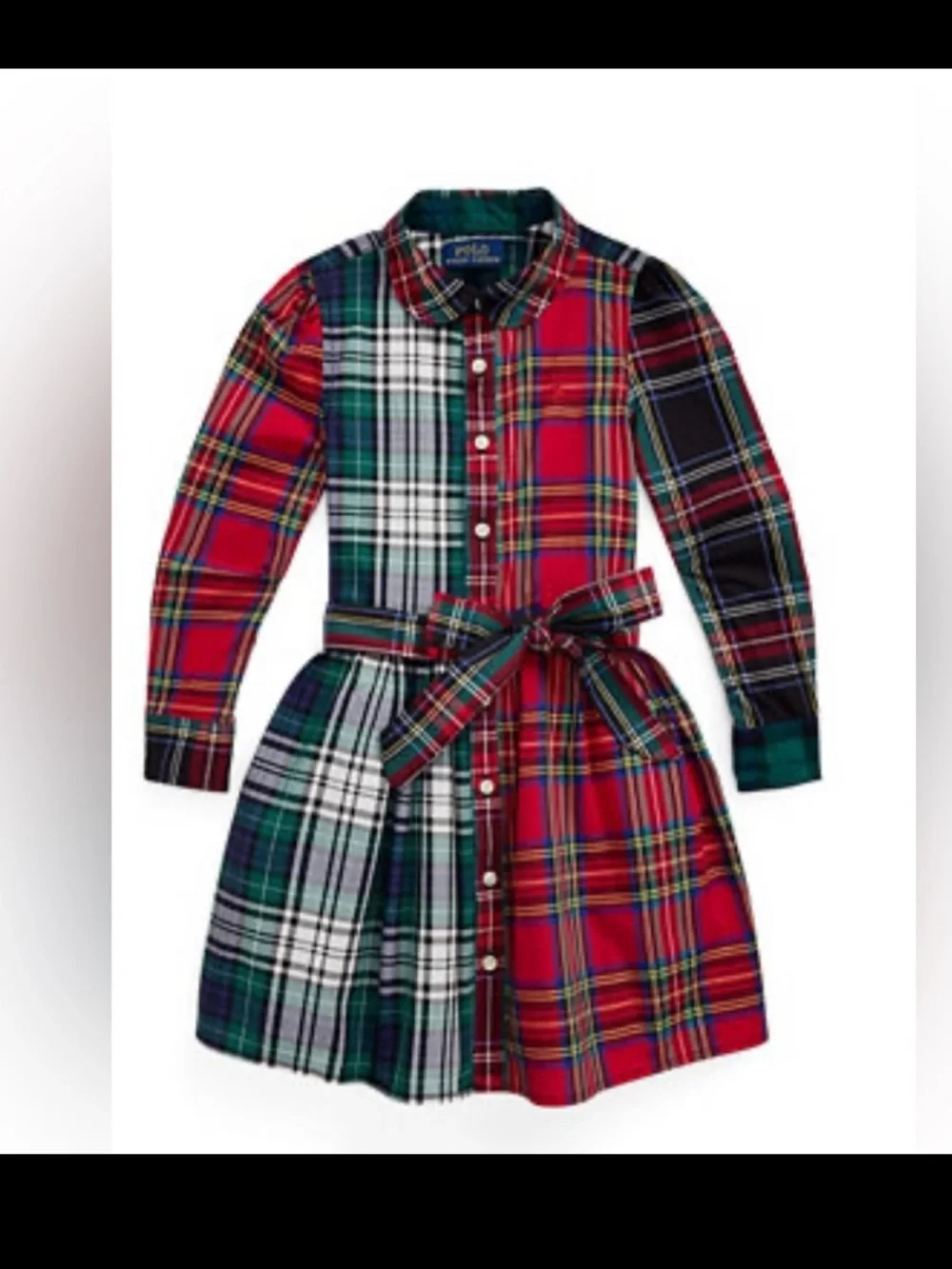 Polo Ralph LaurenGirls' Plaid Cotton Fun Shirt Dress, Size: 3T, NWT